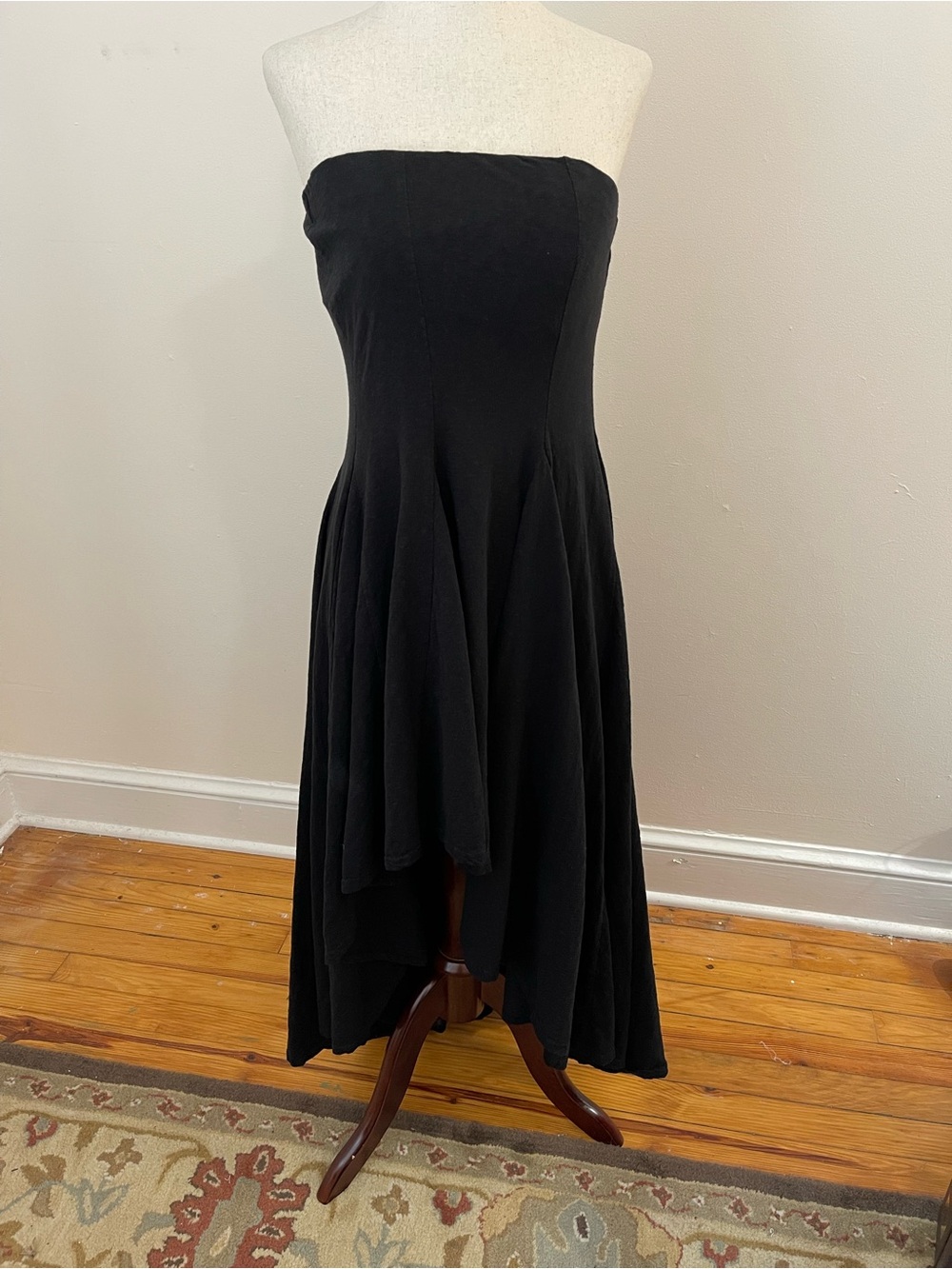 Free People FP Beach Black Strapless Asymmetrical Maxi Dress M